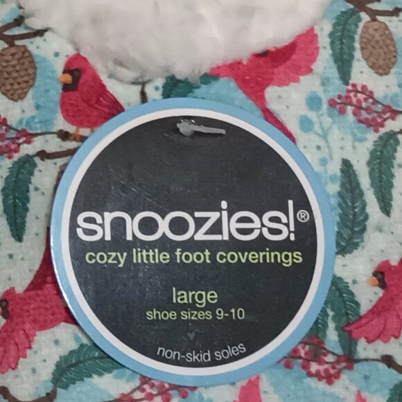 NEW Snoozies Cardinal Slipper Socks w/ Non-Skid Grips & Sherpa Lining, Lrg. 9-10 - Picture 11 of 11
